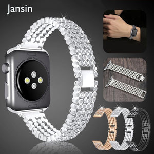 Stylish Crystal Diamond strap for Apple Watch band 38mm 42mm 40 44mm stainless steel Replacement Bands for iWatch series 1 2 3 4