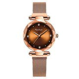 Luxury Rose Gold Women Watches Fashion Diamond Ladies Starry Sky Magnet Watch Waterproof Female Wristwatch For Gift Clock 2019