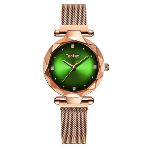 Luxury Rose Gold Women Watches Fashion Diamond Ladies Starry Sky Magnet Watch Waterproof Female Wristwatch For Gift Clock 2019