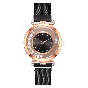Luxury Diamond Women Magnetic Watches Fashion Ladies Bracelet Quartz Clock Mesh Steel Starry Dial Female Wristwatch reloj mujer